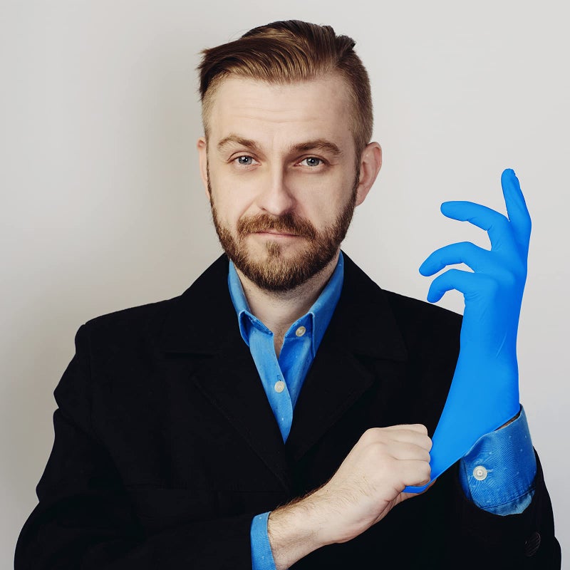 PEIPU Nitrile Gloves Disposable Gloves (Medium  100-Count)  4 Mil Powder Free  Cleaning Service Gloves  Latex Free - Image 5
